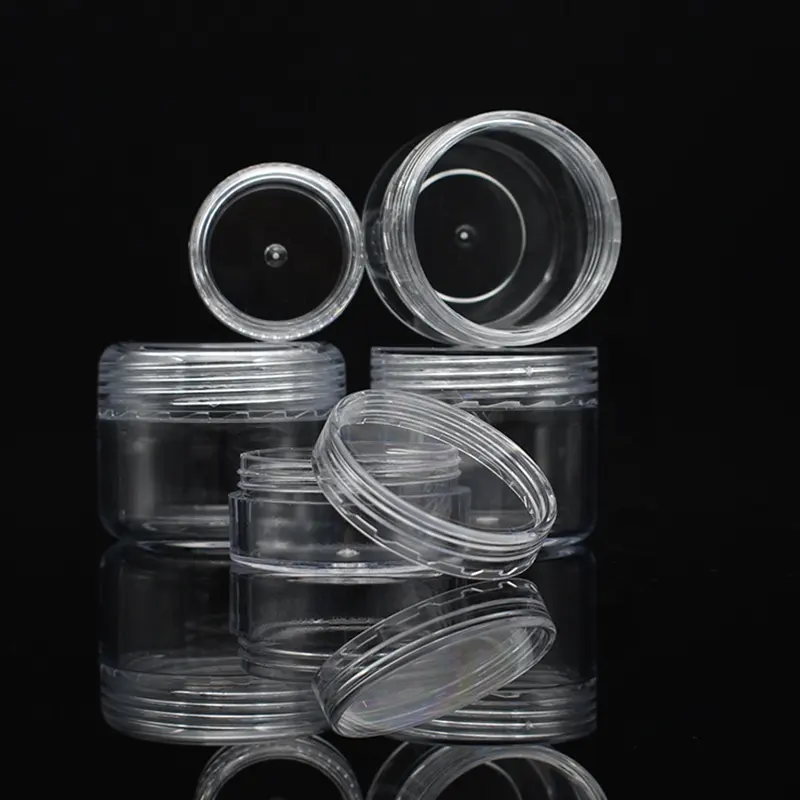 2.5ml 3ml 5ml 10ml 15ml 2.5g 3g 5g 10g 10 ml 5 gram PS cream jar Empty Small Round Jar 5 ml Plastic Cosmetic Sample Containers