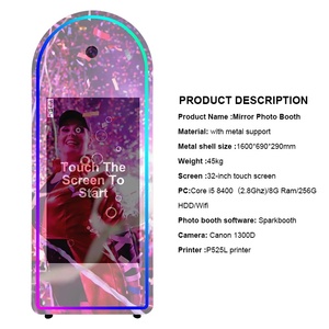 2023 Latest Trend Flight Case for Mirror Photo Booth Full Length Mirror Retro Magic Mirror Photo Booth for <strong>Selie</strong> - Product Image 4