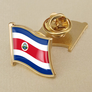 コスタリカ国旗クリスタルエポキシバッジピン世界国旗ピン
