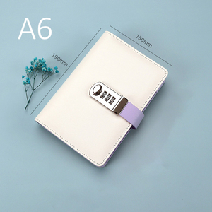 Nuevo diseño de cuero de imitación de PU, cierre de seguridad con contraseña, hoja suelta, cuaderno, A5, A6 - Product Image 6