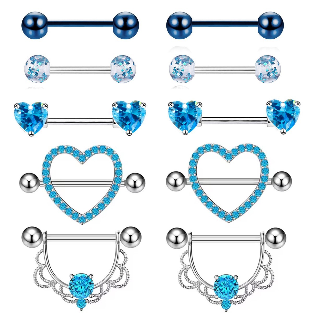 Bleu 10 pièces