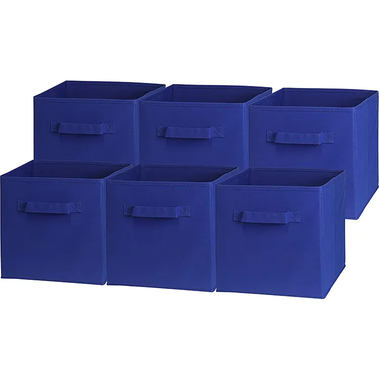 Cajas plegable Cubo de almacenamiento de bin artículos organizador cesta cajón de tela cubby organizador contenedor caja