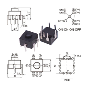 Endüstriyel kontroller, çok devreli cihazlar için 8008-317 7-Pin 3 konumlu basmalı düğme anahtarı-SPDT dokunsal anahtar - Product Image 5