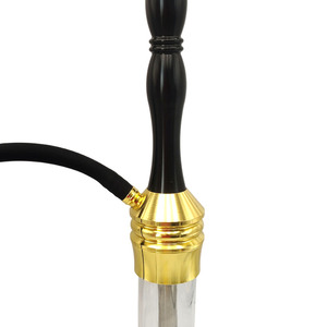 高品质新设计72厘米高金色nargile透明玻璃大德国水烟套装 - Product Image 3