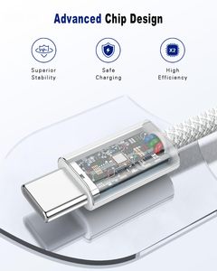 3A USB แบบถักสำหรับชาร์จเร็วใหม่สายชาร์จไนลอนอัจฉริยะ60W สำหรับ Apple IPhone15ชนิด C - Product Image 3