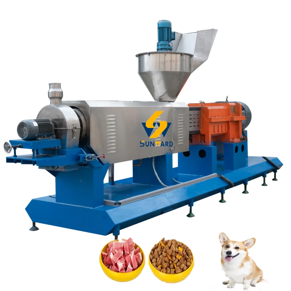 Hot sale automatic canine food processing plant dry pet feed machine line animal cat bird monkey pellet maker