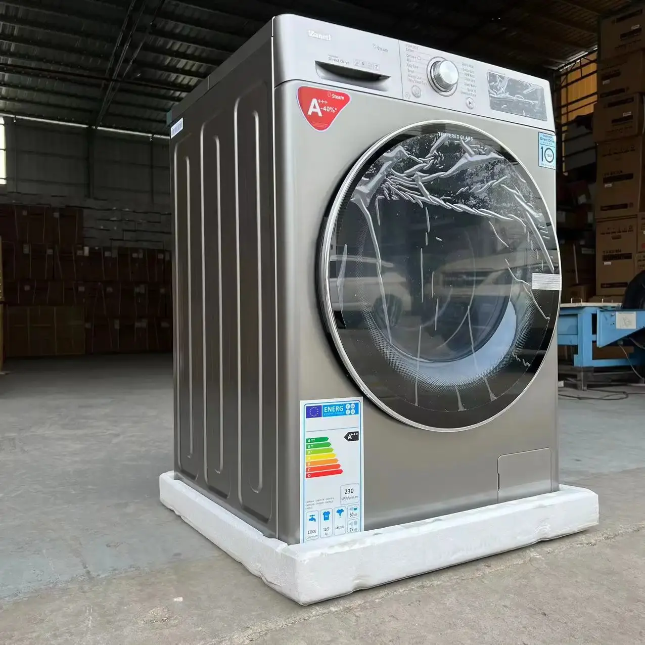 Lavadora completamente automática de 10kg, función de un solo tubo, lavadora portátil de carga frontal grande de 10kg