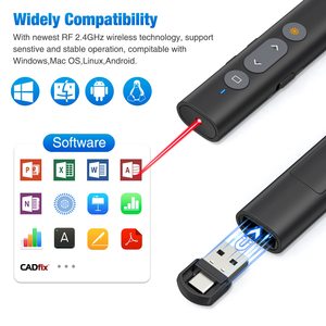 RF 2.4GHz presentatore senza fili per la presentazione Clicker puntatore Laser rosso per Powerpoint telecomando PPT Flip Pen per PC Mac - Product Image 2