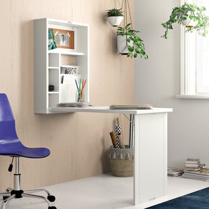Wall Mount Floating <strong>Computer</strong> <strong>Desk</strong> with Large Storage Area - Product Image 3