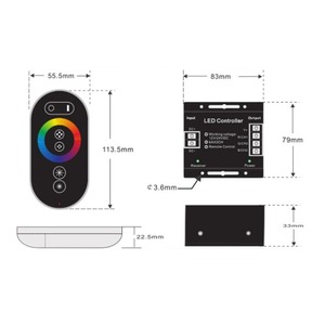 Telecomando a LED CE RoHs 12V-24V RGB Led Neon Strip Light Dimmer Wireless RF telecomando PWM Controller Led - Product Image 5