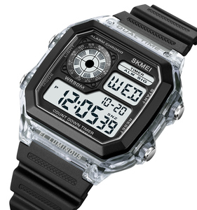 Skmei 1998 dijital erkekler İzle spor su geçirmez 2 zaman Chrono Alarm tarih hafta Led ışık geri sayım süresi 12/24 saat kadın izle - Product Image 4