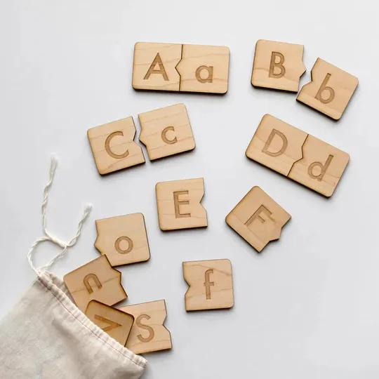 Numero di legno Puzzle alfabeto in legno fatto a mano in legno giocattoli per bambini di 2 anni