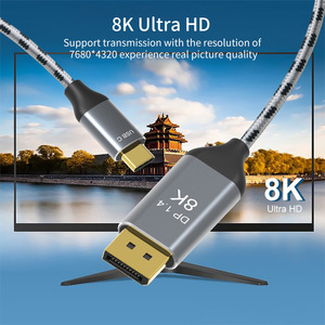 USB 3.1 CからDPケーブルコードタイプCからDisplayPort 1.4 8K 60Hz HDTVアダプターPCラップトップ用