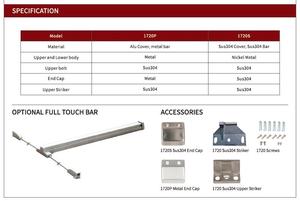Thép không gỉ hai điểm khóa <span class=keywords><strong>ul</strong></span> lửa đánh giá 3 giờ đôi khẩn cấp thoát cửa hoảng loạn đẩy thanh cảm ứng - Product Image 4
