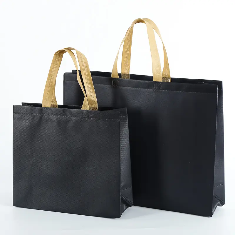 cheap Handle bag logo print custom non woven bag supermarket eco packaging bags