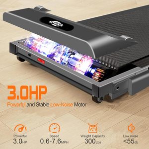 3,0 PS tragbare zusammen klappbare elektrische Laufband-LED-Anzeige 12 vor eingestellte Programme 300 LBS Kapazität Kompaktes kleines Home Walking Pad - Product Image 2