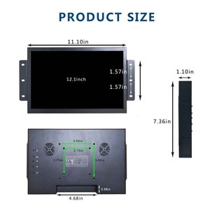 Monitor portátil para computadora portátil Hd-Mi Usb Imagen de 180 grados Girar Autoplay Lcd Monitor Pantalla 12,1 pulgadas 1280X800 Monitor industrial - Product Image 4