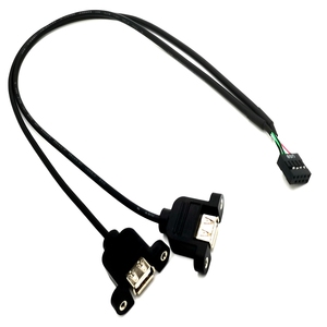 Dual USB2.0 a Female to Dupont 9pin <strong>Cable</strong> with PH2.54 or PH2.0 9pin Connector <strong>Cable</strong> High Quality Factory Manufacture - Product Image 2