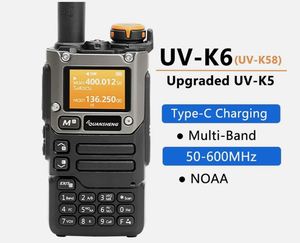 Profession elle Quan sheng UV-K6 UVK6 5W Funks prech gerät Walkie Talkie Vollband Typ <span class=keywords><strong>C</strong></span> Laden Langes Ran Ähnlich wie UV-K58 UVK58