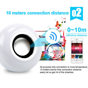 Akıllı E27 RGB Bluetooth hoparlör LED ampul ışık 12W müzik çalma kısılabilir kablosuz Led lamba 24 tuşları uzaktan kumanda - Product Image 5