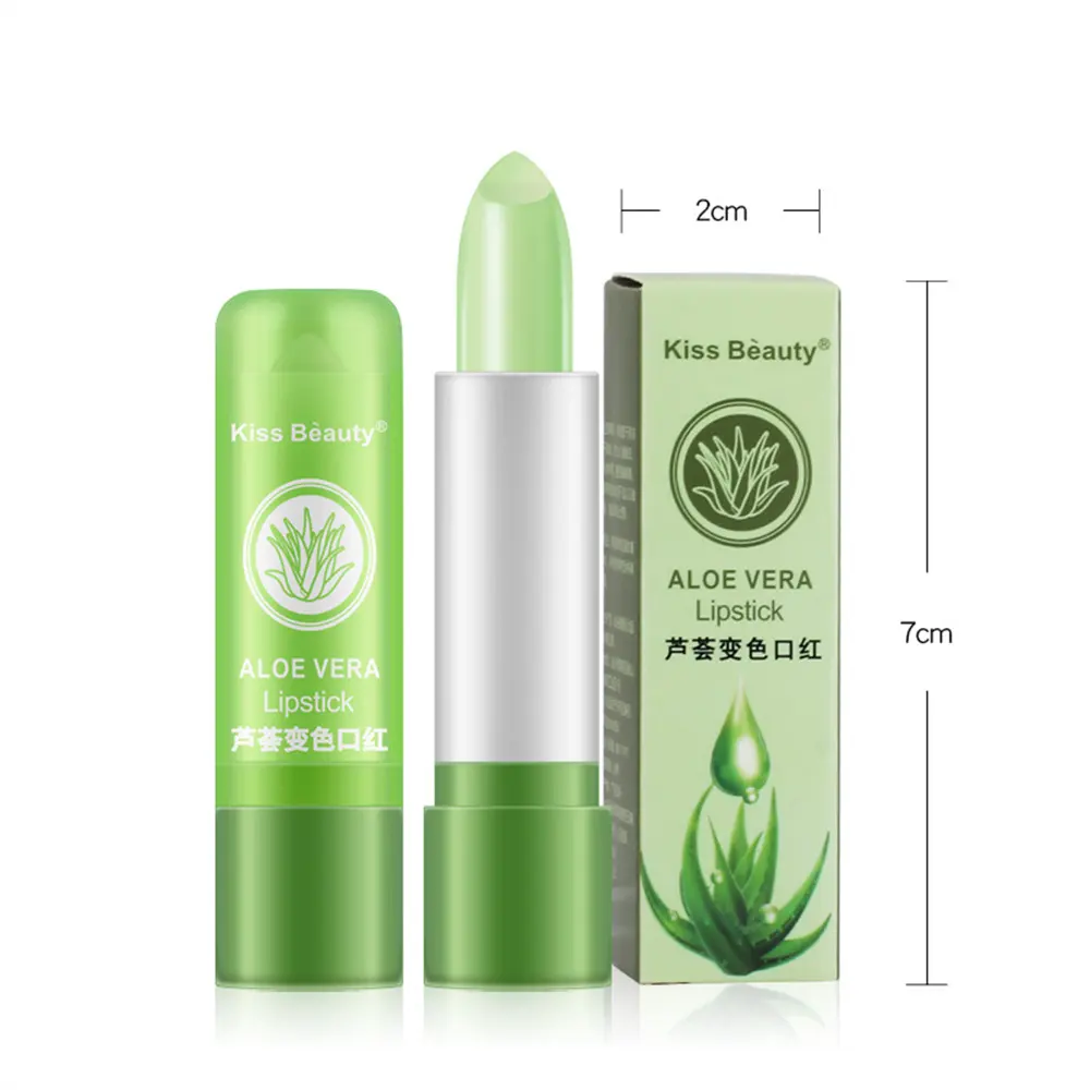 Kiss Beauty Hydrating Aloe Vera Gel Pintalabios Lápiz labial hidratante Bálsamo labial mágico de larga duración que cambia de Color 2974-03