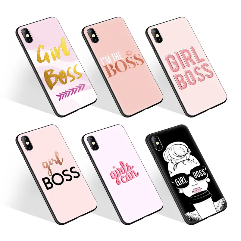 Custom Print Boss Girl Lady Shockproof Matte Cover Tpu Phone Case For Samsung A30 A50 A70 Back Cover For Iphone 7 8 Xs 11