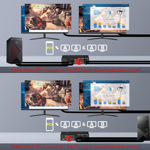 8K @ 60Hz 4K @ 120Hz HDMI USB 3,0 KVM Switch 2 puertos Monitor dual Pantalla extendida HDMI Splitter Matrix KVM Switcher