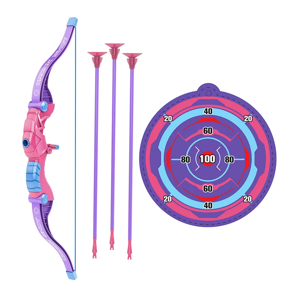 Juego de juguete de tiro con arco y flecha deportivo de tiro al blanco de plástico para exteriores para niños