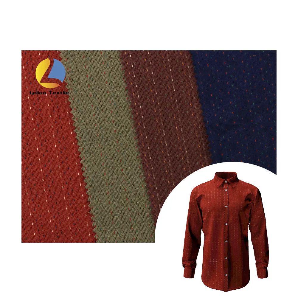 Vente en gros Tissu pour chemises teint en fil Tissu à rayures en stock pour vêtements Tissu jacquard 100 coton personnalisé à bas prix
