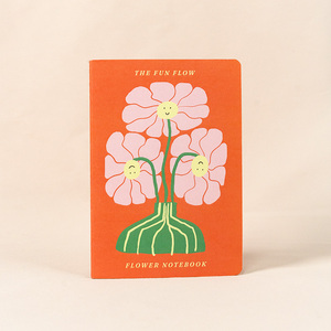 Customizable Car Line Student <strong>Notebooks</strong> <strong>With</strong> <strong>Round</strong> <strong>Corner</strong> Orange Three Pink Flower <strong>Notebook</strong> Wholesale for Original - Product Image 1