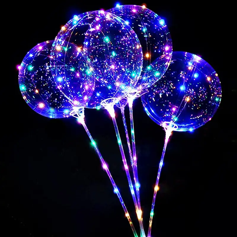 2024 Nieuwe Gift 18/20 Inch Bobo Ballon Licht Groothandel Feest Verjaardag Bedrijf Helder Rond Transparante Diy Led Ballon