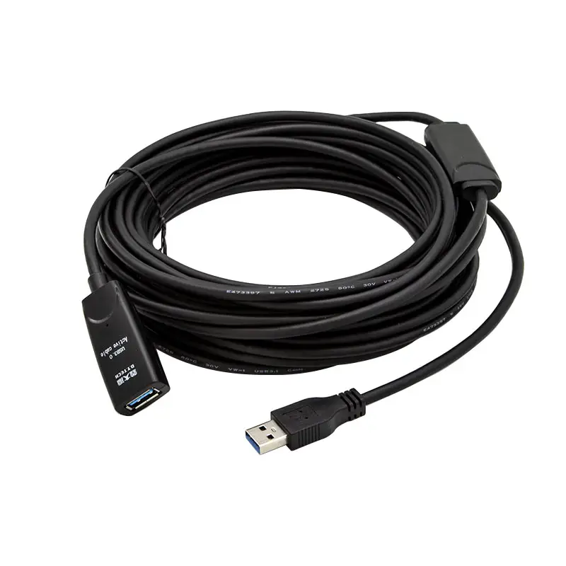 Cable de extensión de alta velocidad al por mayor venta superior USB3.0 5m/10M/15M/20M/25m/30m con amplificador de señal USB 3,0 Cable de extensión