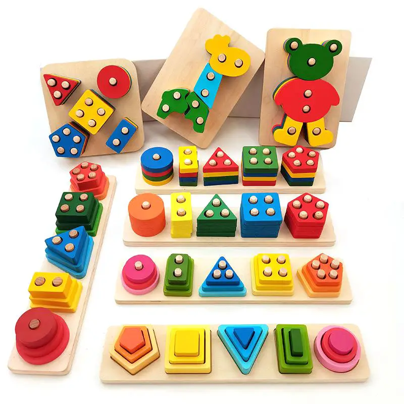 Bebek oyuncakları 2-4 yaşındaki çocuklar için eğitici oyuncaklar öğrenme kaynakları 2023 tulumları çocuk montessori ahşap blok oyunu
