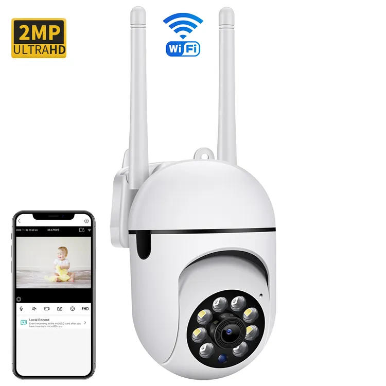 Smart Home Indoor 2mp Wifi Ip Cámara Vigilancia Sistema de seguridad Casa al aire libre Ptz Cámara de seguridad Inalámbrica Mini Cctv Cámara