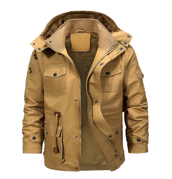 Liu Ming buena calidad invierno 2024 nuevo diseño hombres cálido polar interior chaqueta Multi bolsillo Cargo Bomber algodón Parkas abrigos