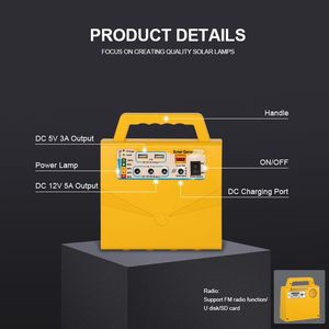完整封装20W 3.2V 18Ah离网便携式太阳能系统，带发光二极管灯泡和太阳能电池板，用于紧急备用电源 - Product Image 6