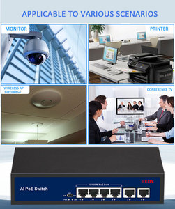 מתג PoE 4 יציאות מלא מגה 4 <span class=keywords><strong>x</strong></span> 100M יציאות PoE 2 <span class=keywords><strong>x</strong></span> 100M יציאות חיבור 48W ספק כוח מתגי רשת מצלמות אבטחה במעגל סגור
