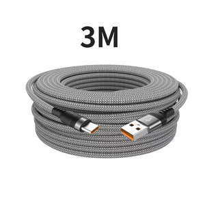 厂家直销尼龙编织电缆超长3M USB C电缆6A智能手机超快速充电USB扩展型C PD电缆 - Product Image 3