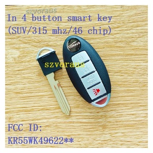 กุญแจรีโมทยอดนิยมมี4ปุ่มสำหรับใน-Infiniti 4ปุ่มกุญแจอัจฉริยะสำหรับ SUV 315 MHz 46 Chip FCC ID: KR55WK49622 ** - Product Image 2