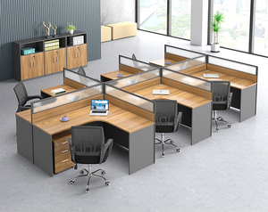 Partición Modular con mesa de trabajo 4 en 1, escritorio de oficina para 4 personas - Product Image 6
