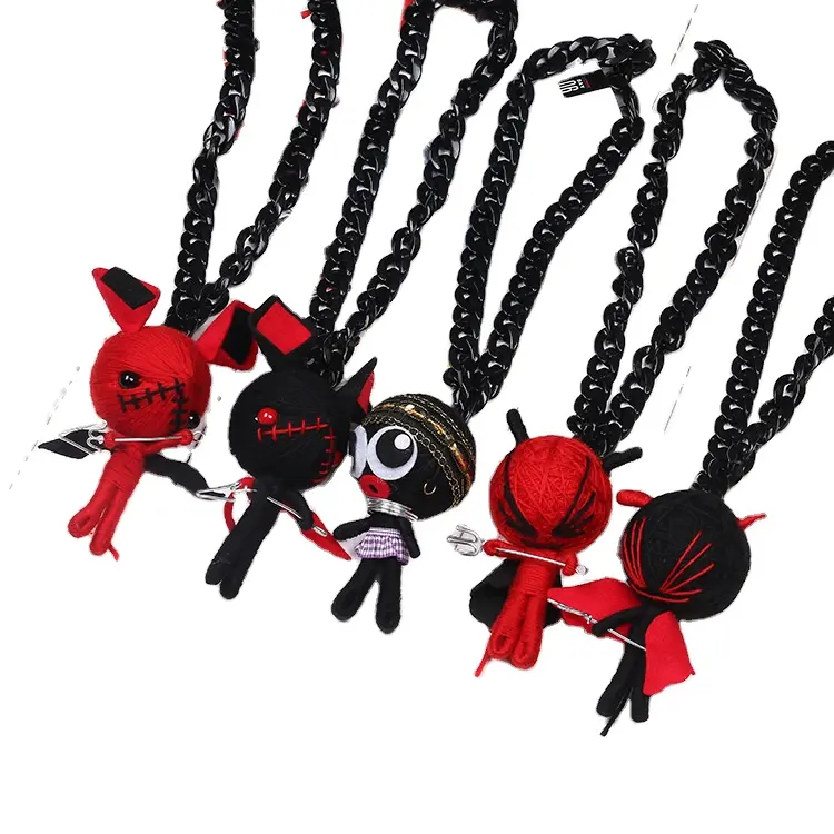 Werbeartikel günstige Voodoo-Puppe Halloween-Dekoration String Devil Dolls OEM Voodoo-Puppe Schlüsselanhänger