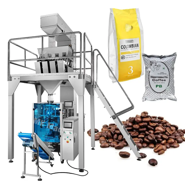 Máquina de embalagem vertical totalmente automática para sacos de café torrados, 1kg, 2kg