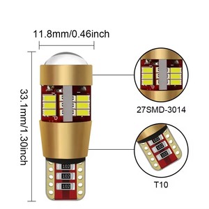 A80 T10โมเดลใหม่ไฟ CANbus W5W 3014 27SMD ระบบไฟส่องสว่างอัตโนมัติอุปกรณ์เสริมรถยนต์ LED ความกว้างของรถ - Product Image 4