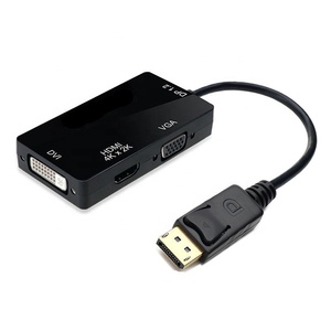 4K 2K Displayport DP to <strong>HDMI</strong>/VGA/DVI Male to Female 3-In-<strong>1</strong> Adapter DP Displayport to <strong>HDMI</strong> VGA DVI 3 in <strong>1</strong> Converter Adapter Cable - Product Image 1