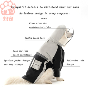 防水XS印花图案雨衣狗反光附件萨摩耶边境牧羊犬金毛雨天 - Product Image 4