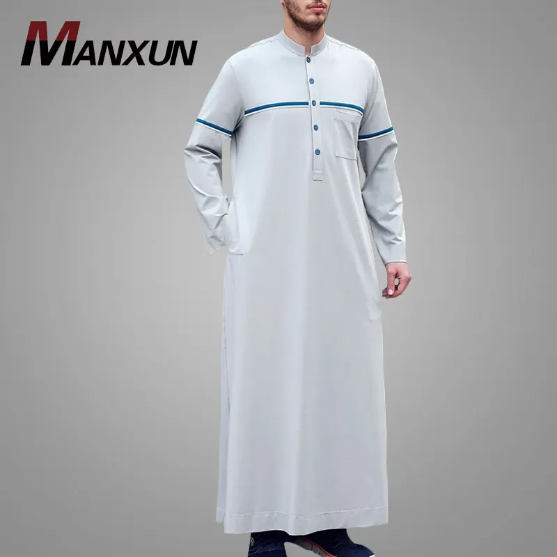 MANXUN-ropa árabe islámica para hombre, vestido Abaya de manga larga con botón frontal, estilo Dubái, venta de fábrica