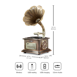 Vintage Bluetooth giradischi in vinile con USB MP3 Multi funzione Retro altoparlante giradischi - Product Image 3