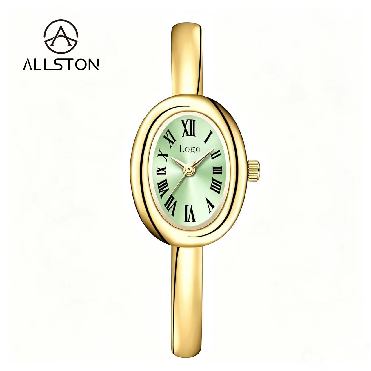 Oval Case+Light Green Sunshine Dial 15