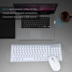 Teclado y ratón inalámbricos ultrafinos personalizados de 2,4 GHz, conjunto de ratón y teclado inalámbrico USB de tamaño completo para ordenador PC - Product Image 4