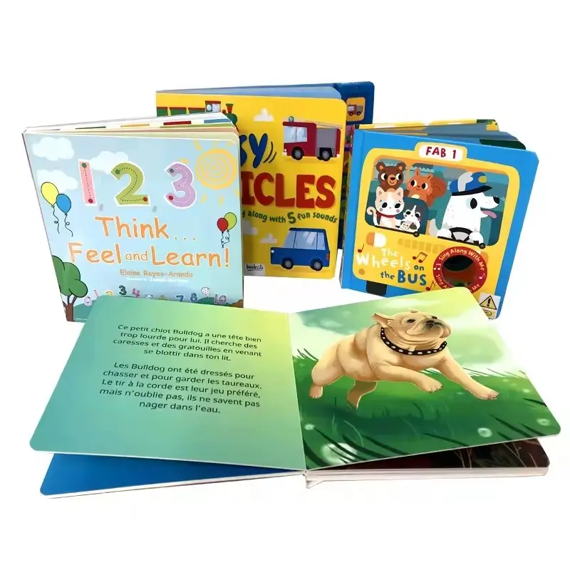 Services d'impression de livres de conseil pour enfants personnalisés de haute qualité Livre à rabat en carton pour enfants